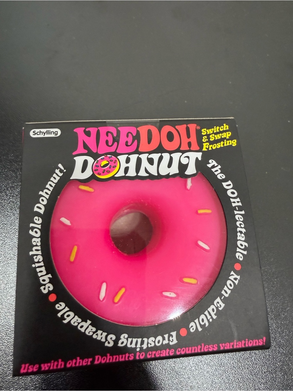 NeeDoh Dohnut Pink Sprinkles Sealed Squishy Fidget Toy Schylling NIP HTF